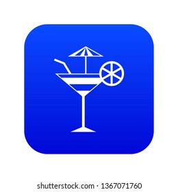 Fruit cocktail icon digital blue for any design isolated on white vector illustration