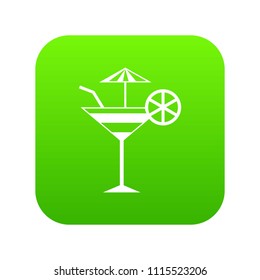 Fruit cocktail icon digital green for any design isolated on white vector illustration