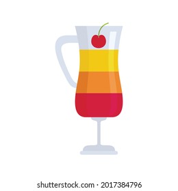 Fruit cocktail icon. Flat illustration of fruit cocktail vector icon isolated on white background