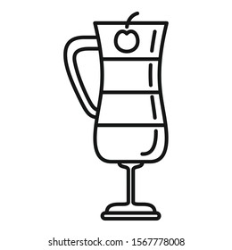 Fruit cocktail icon. Outline fruit cocktail vector icon for web design isolated on white background