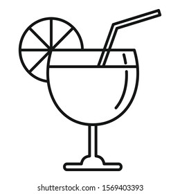 Fruit cocktail icon. Outline fruit cocktail vector icon for web design isolated on white background