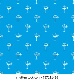 Fruit cocktail pattern repeat seamless in blue color for any design. Vector geometric illustration