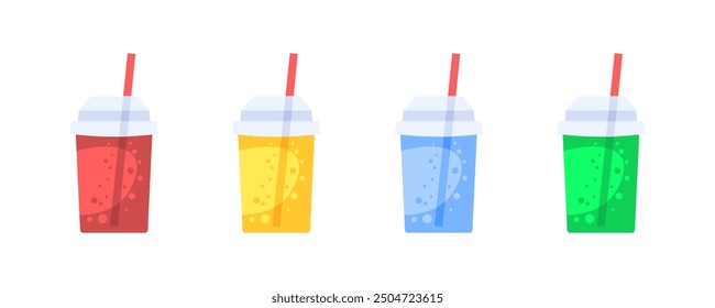 Fruit Cocktail Set Icons. Flat style. Vector icons.