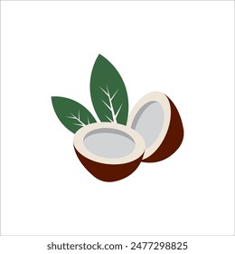 FRUIT COCONUT ICON VECTOR ILLUSTRATION SYMBOL DESIGN