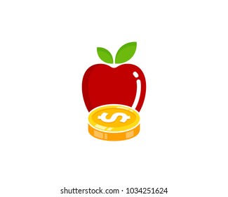 Fruit Coin Icon Logo Design Element