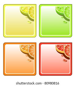 Fruit collage vector coaster set