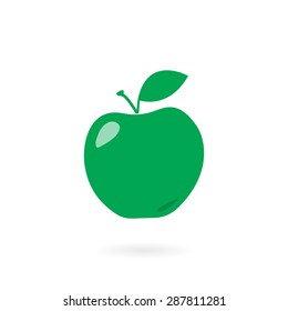 Fruit collection for children design. Flat style apple logo design. Vector Illustration EPS10.
