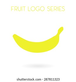 Fruit collection for children design. Flat style banana logo design. Vector Illustration EPS10.