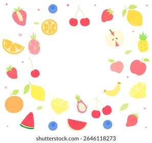 fruit collection in flat illustration style