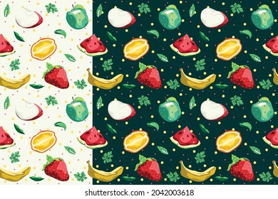 Fruit collection seamless pattern vector design