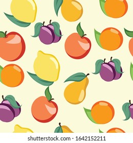 Fruit collection seamless and tillable background pattern