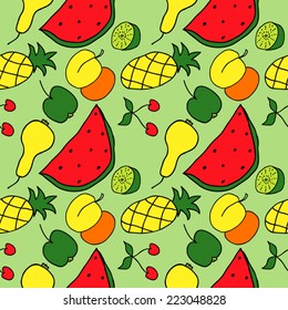 Fruit Color Hand Drawn Seamless