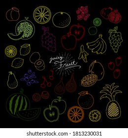 fruit color line illustration vector icon