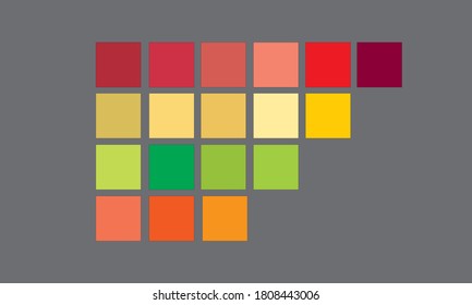 Fruit color panel palette with different colors