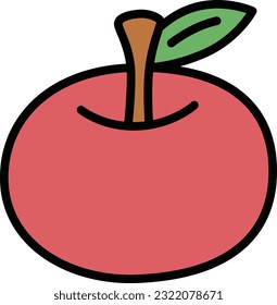 Fruit color single item icon Apple