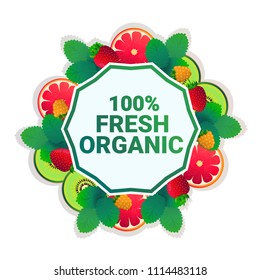 fruit colorful circle copy space with fresh organic over white pattern background