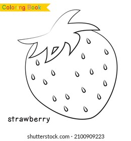 Página de la hoja de cálculo de coloreado de frutas. Colorando la página de la hoja de cálculo de la fruta linda. Hoja de trabajo de coloreado educativo imprimible. Ilustración vectorial.