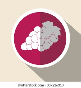 Fruit concept over seal stamp  design, vector illustration 10 eps graphic