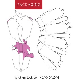 Fruit concept package.Vector Illustration of Box.Package Template. Isolated White Retail Mock up.