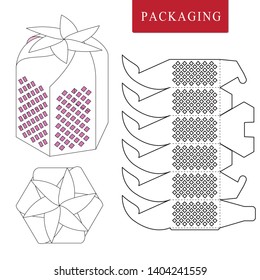 Fruit concept package.Vector Illustration of Box.Package Template. Isolated White Retail Mock up.