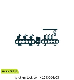 fruit conveyor icon illustration simple design element vector logo template