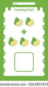 Fruit Counting Exercise Practice Worksheet for Kids