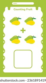 Fruit Counting Exercise Practice Worksheet for Kids