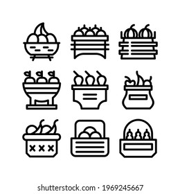fruit crate icon or logo isolated sign symbol vector illustration - Collection of high quality black style vector icons
