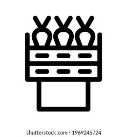 icono de la caja de frutos o logotipo símbolo de señas aislado ilustración vectorial - iconos vectoriales de estilo negro de alta calidad
