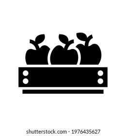 fruit crate icon or logo isolated sign symbol vector illustration - high quality black style vector icons
