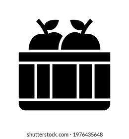 fruit crate icon or logo isolated sign symbol vector illustration - high quality black style vector icons
