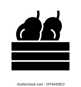 fruit crate icon or logo isolated sign symbol vector illustration - high quality black style vector icons
