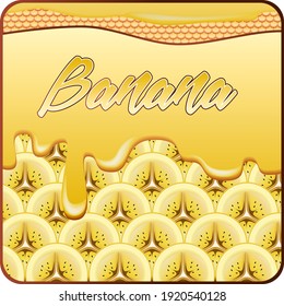 Design der Früchte und Cremes, Banane, Kekse und Creme