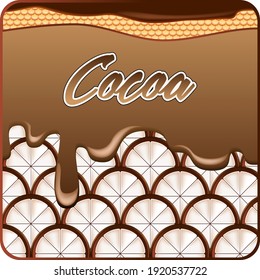 Fruit and cream pattern design, cocoa, cookie and cream concept