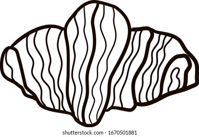 Fruit croissant, illustration, vector on white background.
