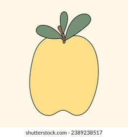 Fruit Cute Kawaii Character Retro Funny Silhouette Minimalist Doodle Symbol Element Icon Pattern Background