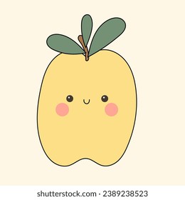 Fruit Cute Kawaii Character Retro Funny Silhouette Minimalist Doodle Symbol Element Icon Pattern Background