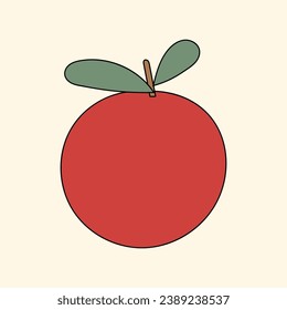 Fruit Cute Kawaii Character Retro Funny Silhouette Minimalist Doodle Symbol Element Icon Pattern Background