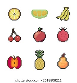 fruit cute retro pixel art