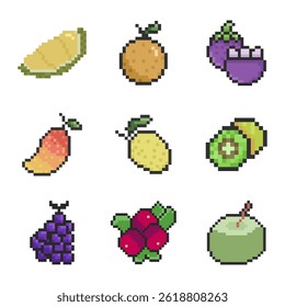 fruit cute retro pixel art