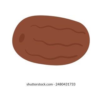 Fruit date in cartoon hand drawn simple style. Editable variable color