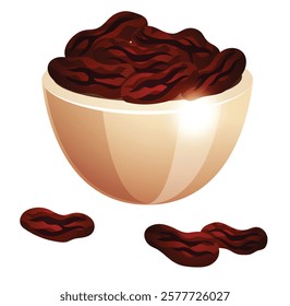 Fruit Date clipart dates in metallic arabesque bowl isolated