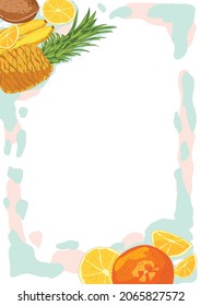 
Fruit delicious frame, vector illustration