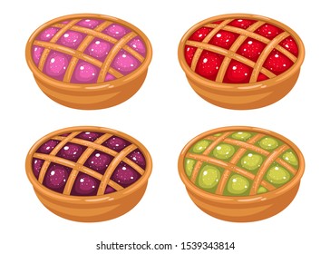 Fruit delicious homemade pie vector design illustration isolated on white background