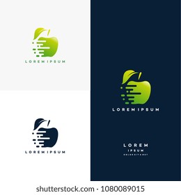Fruit Delivery logo designs concept vector, Fast Apple logo template
