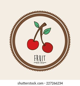 Fruit design over beige background, vector illustration