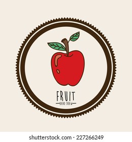 Fruit design over beige background, vector illustration