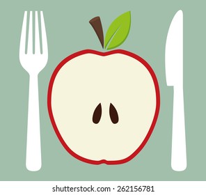 Fruit design over blue background, vector illustration.