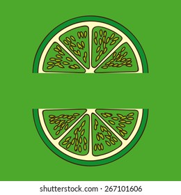 Fruit design over green background, vector illustration