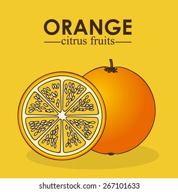 Fruit design over orange background, vector illustration